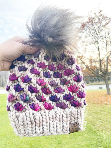 Lotus Flower Cowl and Beanie Set - Merino Wool - Limited Item