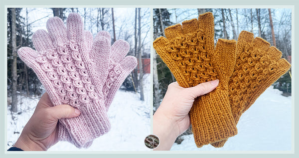 Berry Picker Knit Gloves with Fingerless Option Pattern