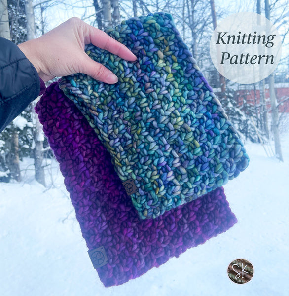 Mossy Birch Beanie and Cowl Set Knitting Patterns