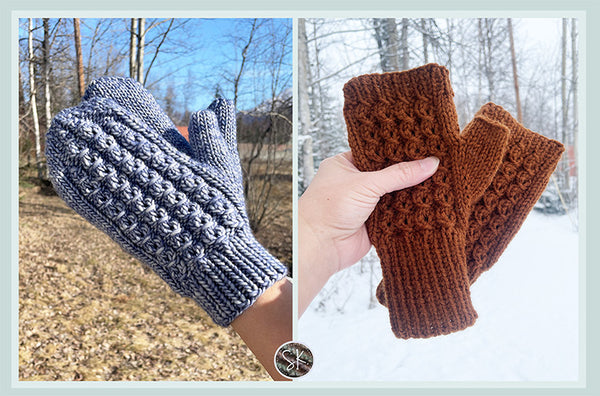 Berry Picker Knit Mittens with Fingerless Option Pattern