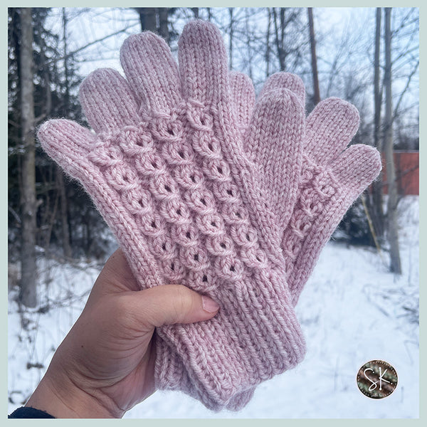 Berry Picker Knit Gloves with Fingerless Option Pattern