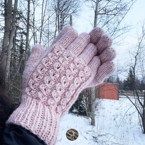 Berry Picker Knit Gloves with Fingerless Option Pattern
