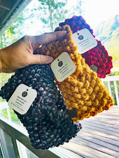 Seed Stitch Twist Knit Headbands - Multiple Sizes