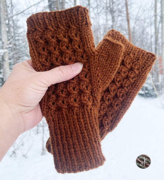 Berry Picker Knit Mittens with Fingerless Option Pattern