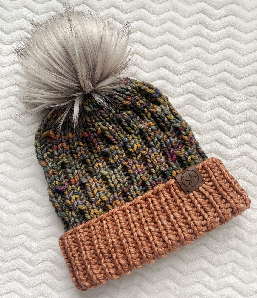 Folded Brim Two Ways Beanie in Bulky Yarn Weight - Merino Wool