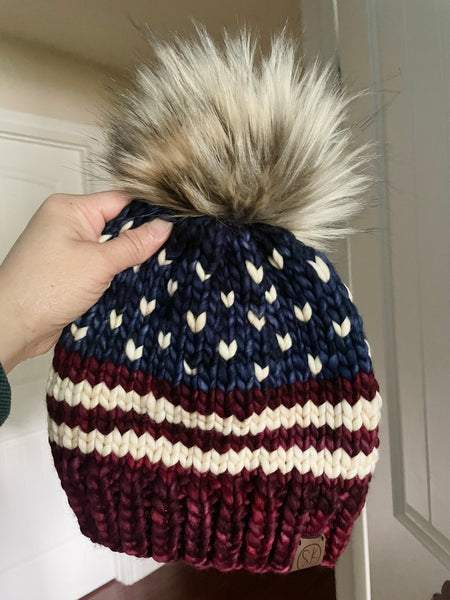 Americana Knit Beanies | Patriotic Hats | Multiple Sizes