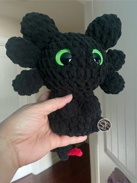 Amigurumi Mini Night/Light Dragon with Glow in the Dark Eyes