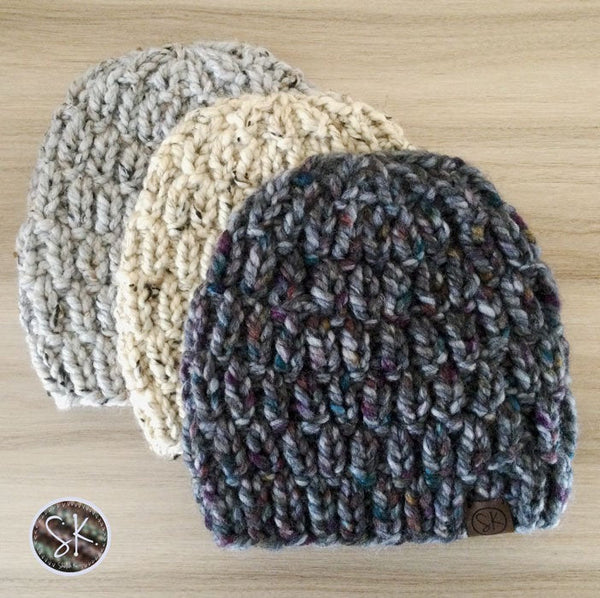 Long Raindrops Stitch Knit Hat