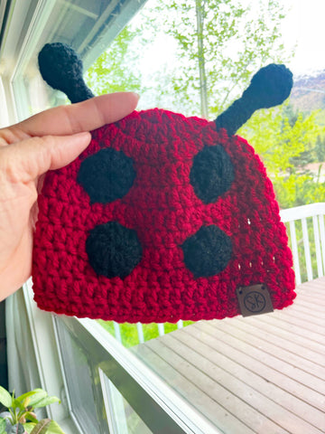 Ladybug Crochet Beanies | Multiple Sizes Baby Hats