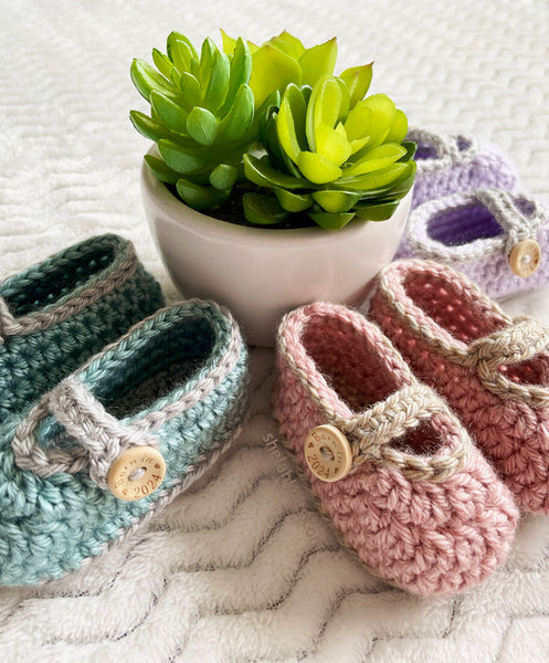 Born in 2024 Knit and Crochet Baby Sets - Matching Beanie and Booties/Mary Jane Shoes