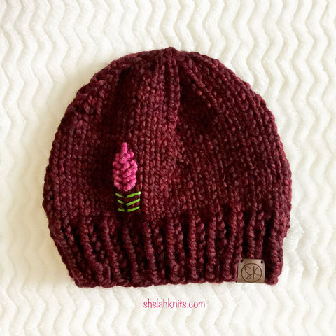 Fireweed Chunky Knit Hats in Claret
