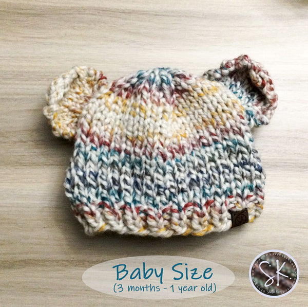 Bear Cub Knit Hats - Baby Size