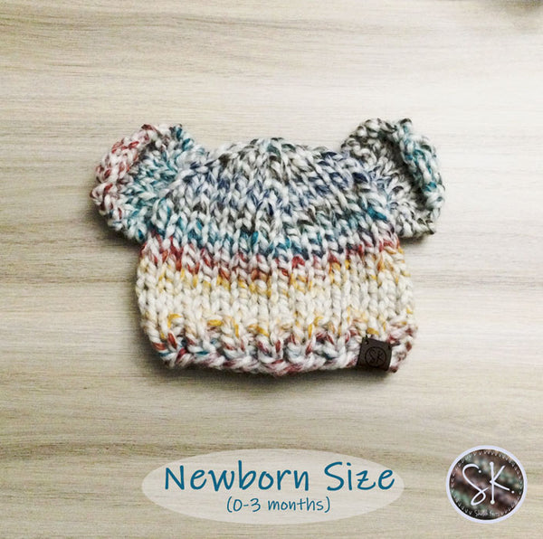 Bear Cub Knit Hats - Newborn Size