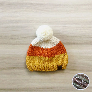 Candy Corn Knit Pom Hats